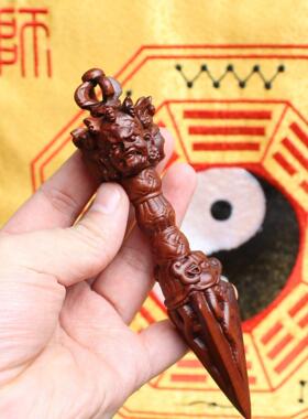 雷击枣木金刚杵挂件马头明王降魔杵法器不动明王金刚杵吊坠挂件深