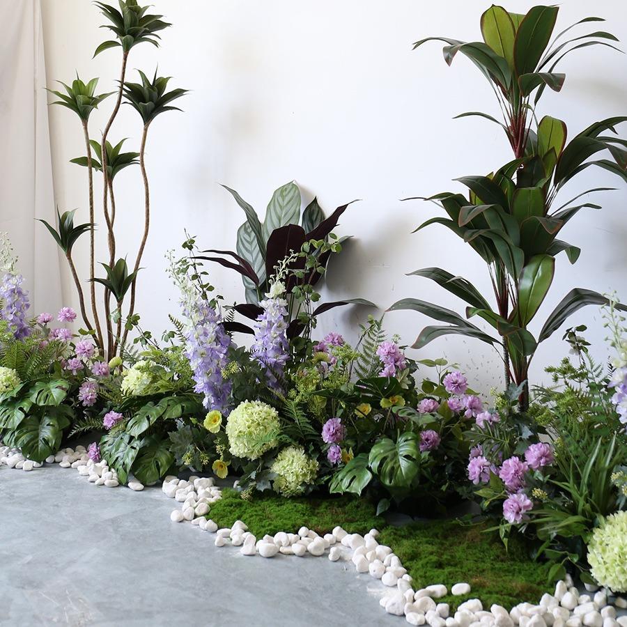 仿真植物造景酒店展厅仿生园景办公室花槽假绿植室内墙角花草花艺