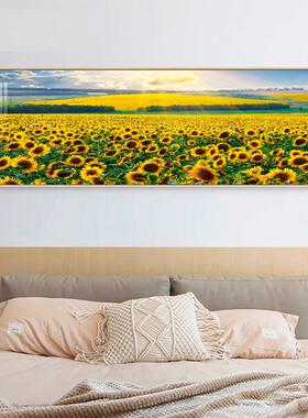向日葵床头装饰画小清新太阳花客厅背景墙壁画现代简约卧室挂画