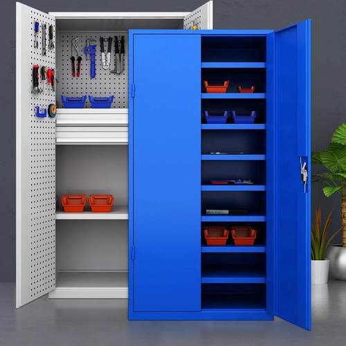 钢制重型工具柜车间多功能带锁存放柜汽修车间工具零件收纳柜厂家