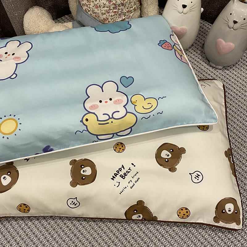 60支贡缎儿童宝宝全棉卡通枕套长绒棉印花 35x55/30X50/40x60cm