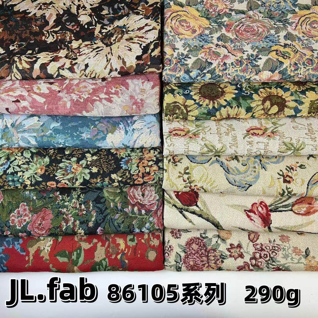 厂家油画风面料服装箱包鞋帽抱枕DIY花朵布料连衣裙家居装饰
