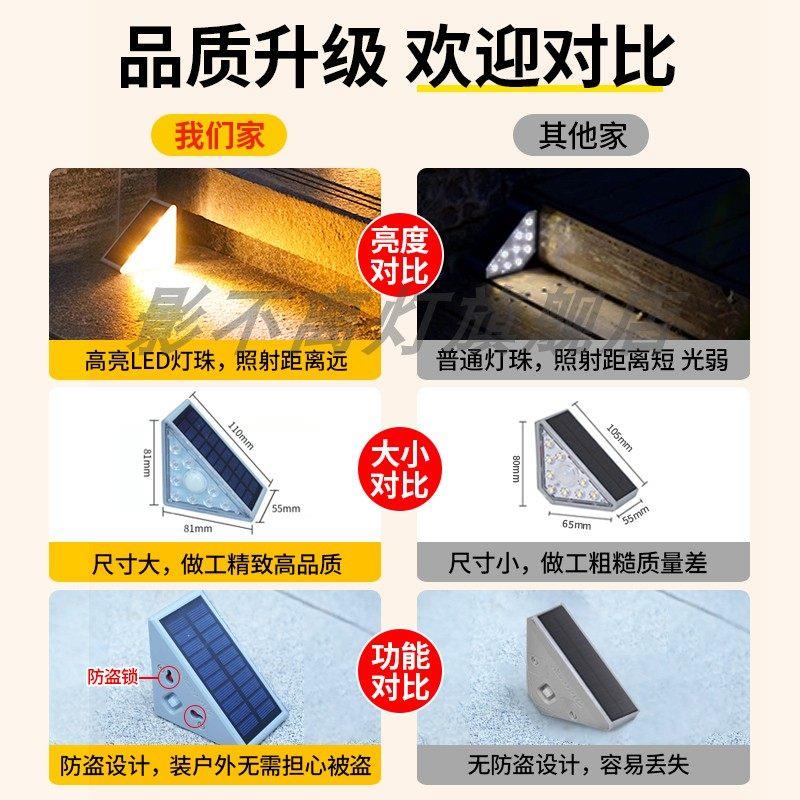 太阳能楼梯步步灯户外防应水感台阶灯室外踏庭院地脚踏灯家太阳能