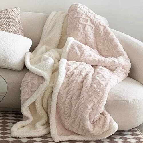 Sofa blanket, fleece throw, coral velvet small blanket, offi