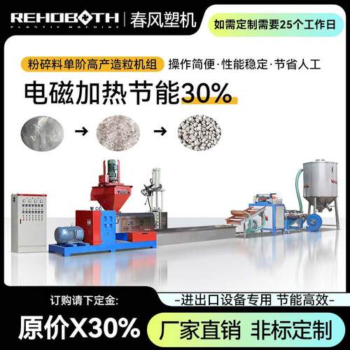 CF单阶塑料造粒机粉碎片料干湿两用塑料破碎清洗造粒设备新手推荐
