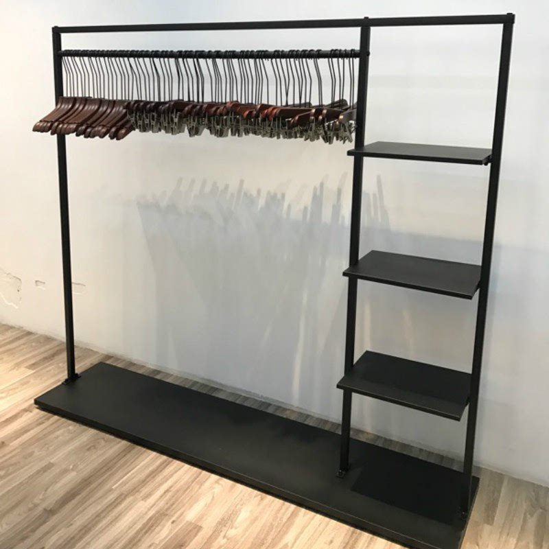 铁艺简易服装架男女服装店展示架挂衣架子正挂落地式侧挂衣服货架