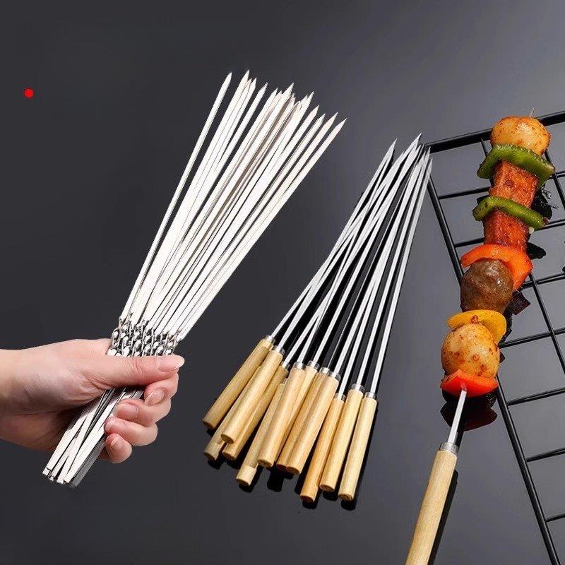 采购产品烧烤串,不锈钢烧烤针,木柄扁串,羊肉串,烧烤铁串,圆