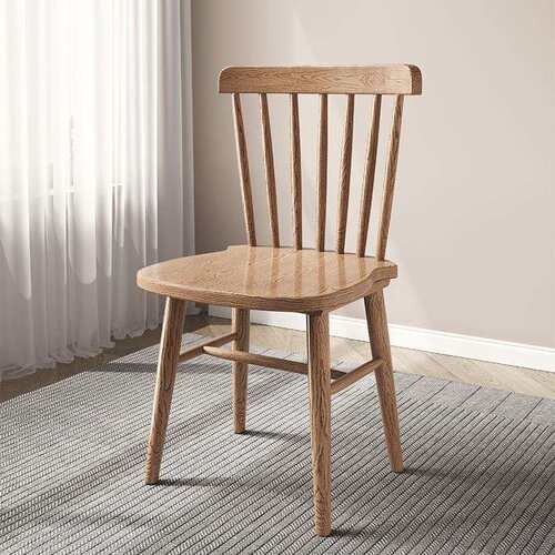 白蜡木实木餐椅家用椅子简约餐桌椅餐厅靠背椅中古商用书房温莎椅