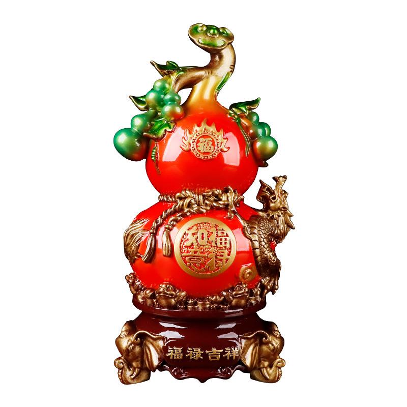 中式福禄吉祥大葫芦摆件办公室客厅酒柜家居装饰摆件乔迁新居礼品