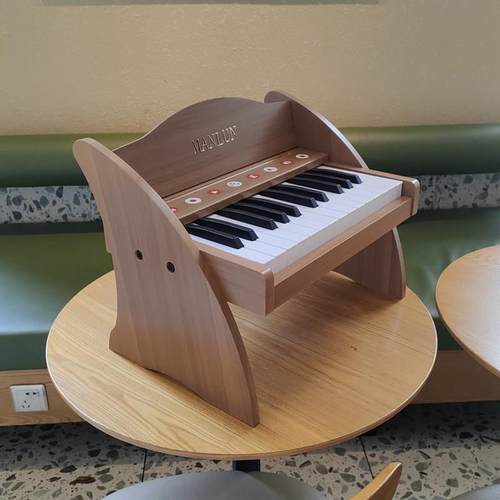 正品曼伦儿童钢琴2玩5键电子木质小琴钢琴初家学用宝宝具启蒙周岁