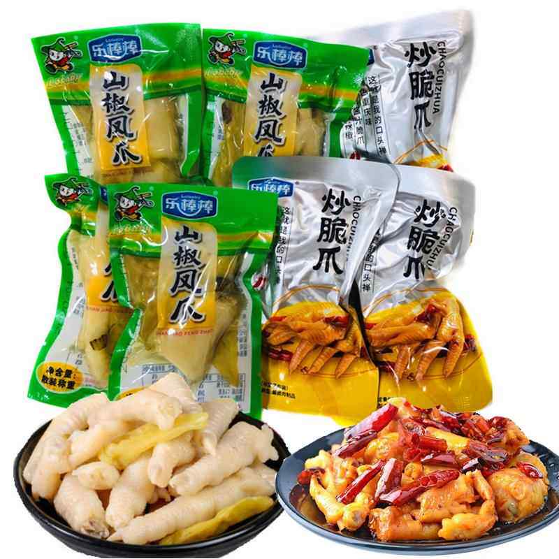 乐棒棒野山椒凤爪柠檬味凤爪散称500g独立小包装泡椒鸡爪麻辣零食