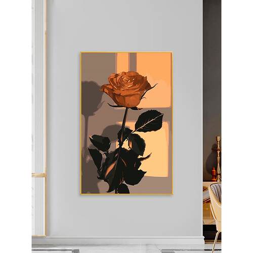 【折扣价】61K玫瑰花十字绣2022新款线绣玄关竖版花卉系列简单202