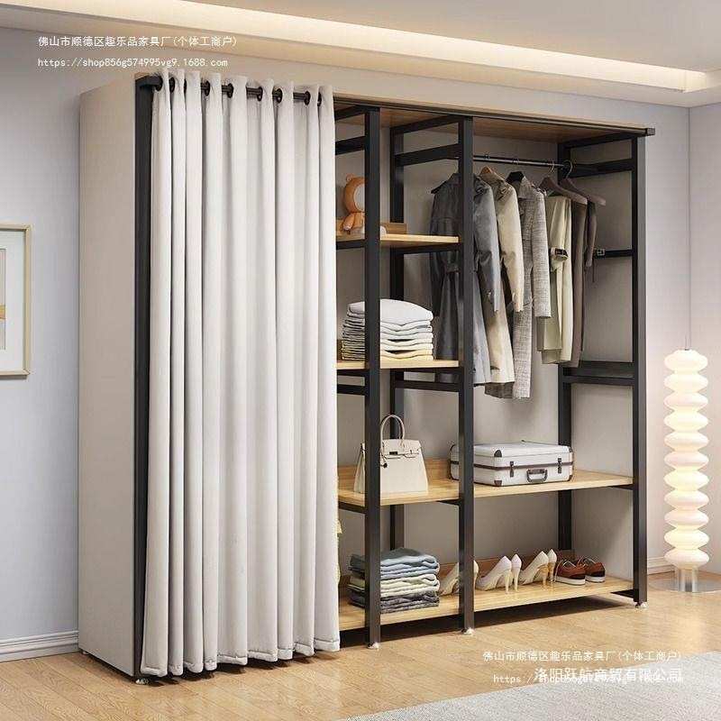 简易衣柜家用卧室防尘挂衣柜组合衣柜出租房出租房衣架落地立式