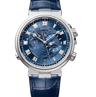 [9.8新]宝玑航海系列18K白金闹铃自动机械男表5547BB/Y2/5ZU