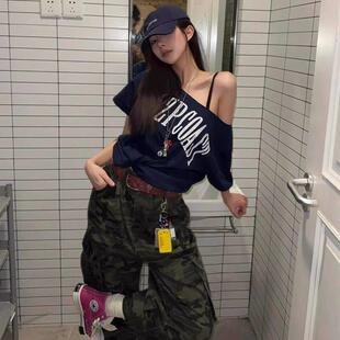 Women's Casual Commuter Loose Fitting off Shoulder T-Shirt