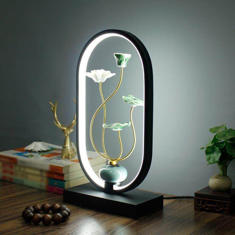 新中式复古台灯卧室床头灯遥控触摸usb智能书房茶几夜装饰灯