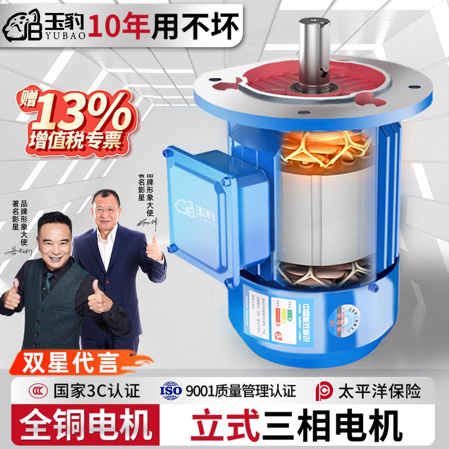 全铜立式电机380v三相2/4/6极马达卧式变频YE3国标三相异步电动机