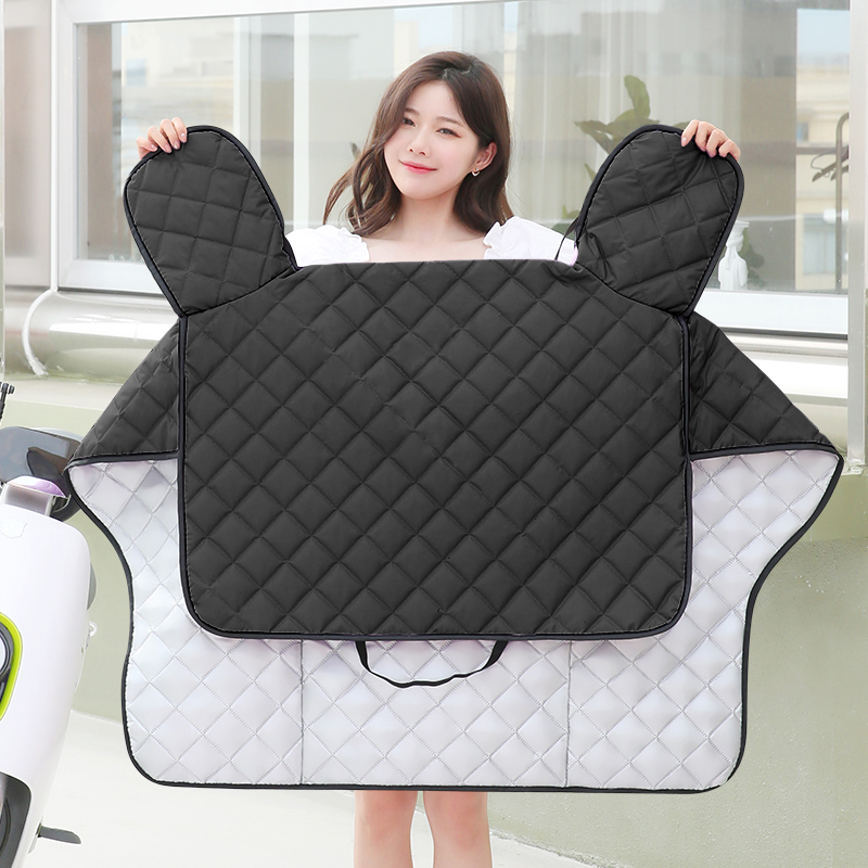 电动车挡风被夏季纯黑薄款电瓶摩托车防雨防水夏天遮阳黑色防晒罩