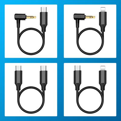 适用罗德麦克风连接线 线苹 果手机trs转接头Typec双头3.5mm音频线 线