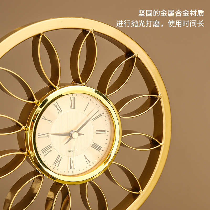 现代简约座钟客厅钟表摆件家用时尚台式时钟摆放创意个性家居台钟