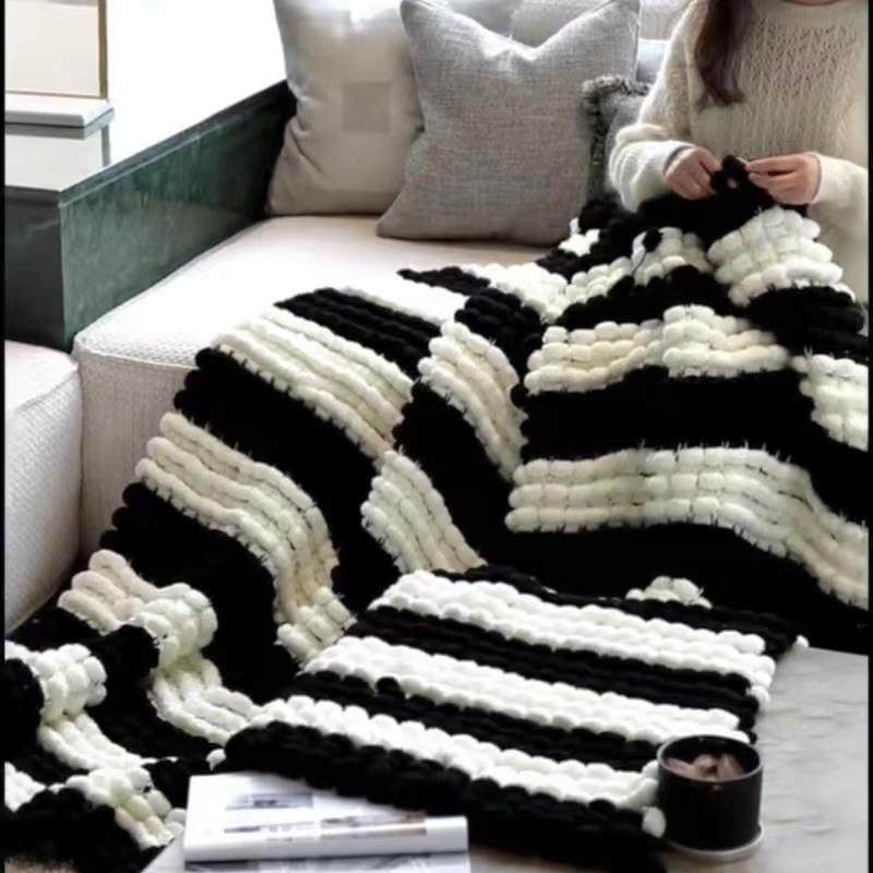 毛毯编织diy手工材料包盖毯棉花糖手织手指超粗冰岛线珊瑚绒毯子,纺织面料/辅料/配套,纱线,淘宝优惠券,粉丝福利购,淘宝优惠卷