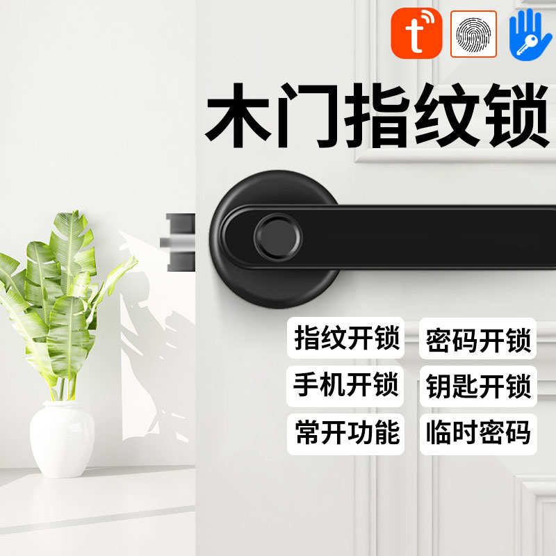 木门指纹锁家用卧室智能锁密码锁室内房间通用球形锁办公室电子锁