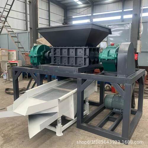 双轴大材型撕碎垃机工业破SH料碎塑蓝桶金属废铁皮木圾粉碎机