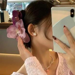 Hair Accessories Flower Hair Clip Hair Ornament Pink Orchid