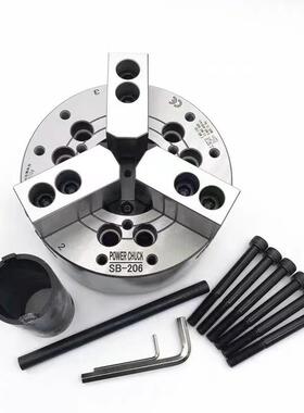 台湾标准钢体中空4寸三爪液压卡盘高精度油压动力夹头SB-204