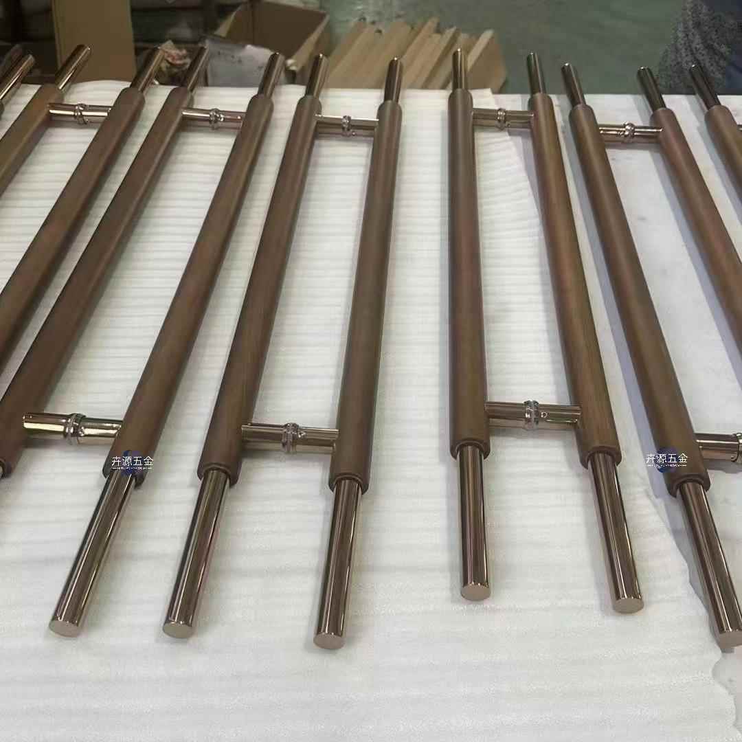玻璃现门拉手实木门门拉把手加厚不锈钢推代简约黑色包厢商铺拉手