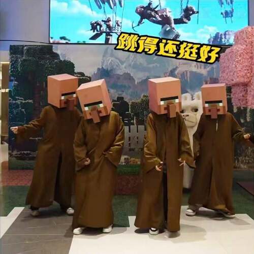 我的世界披风cos服装村民长袍mc服装cosplay不露脸斗蓬抽象装扮