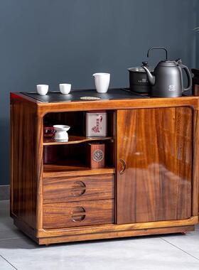 胡桃木移动茶实木茶台几茶桌烧00121水壶体一边柜办公室茶柜水茶
