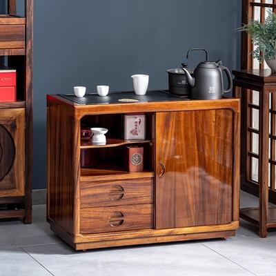 胡桃木移动茶实木茶台几茶桌烧00121水壶体一边柜办公室茶柜水茶