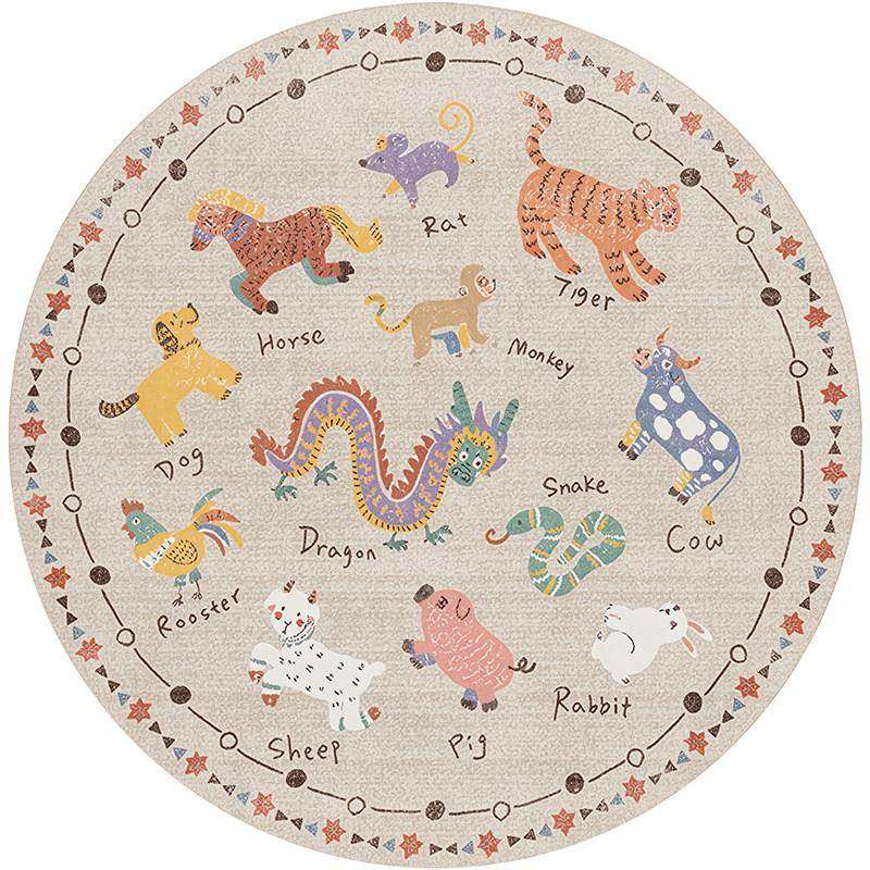 儿童房圆形地毯卧室床头房清新覆古可爱电脑椅地垫防滑无息可擦,居家布艺,地毯,淘宝优惠券,粉丝福利购,淘宝优惠卷