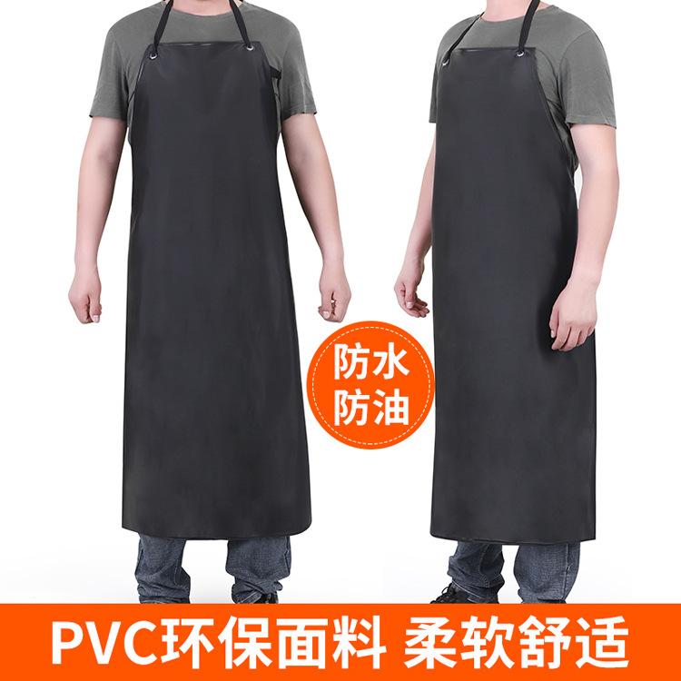 PVC工厂围裙防水厨房围裙套装