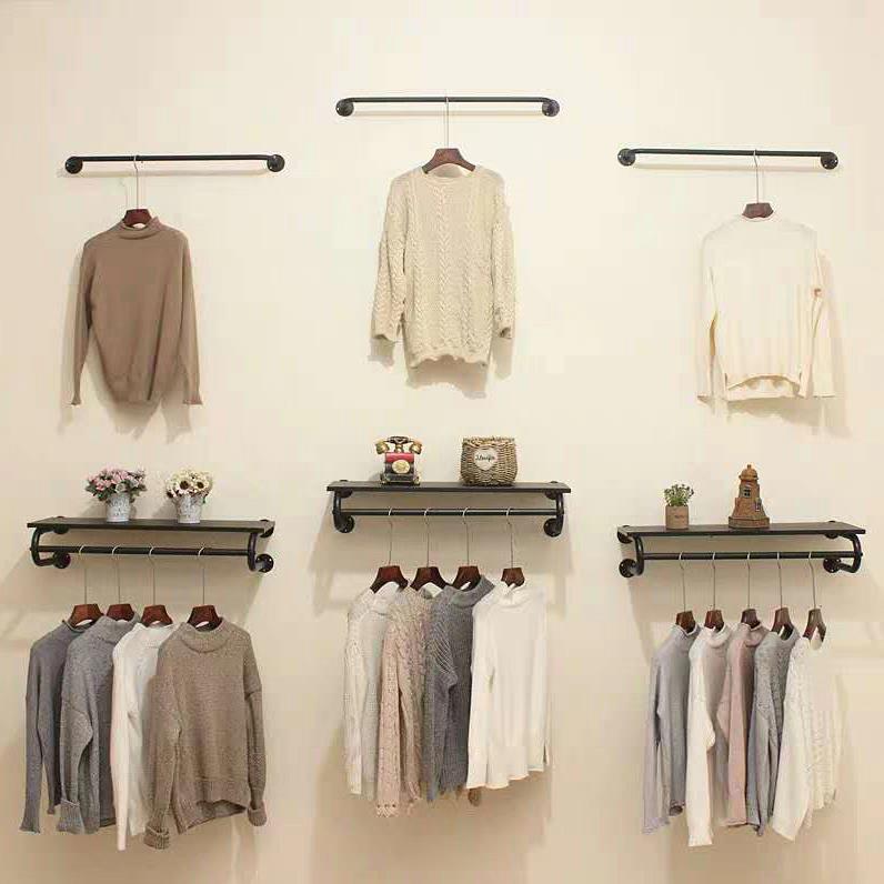 衣架展示架上墙侧挂壁挂衣服货架墙上挂衣架服装展示架晾衣架家用