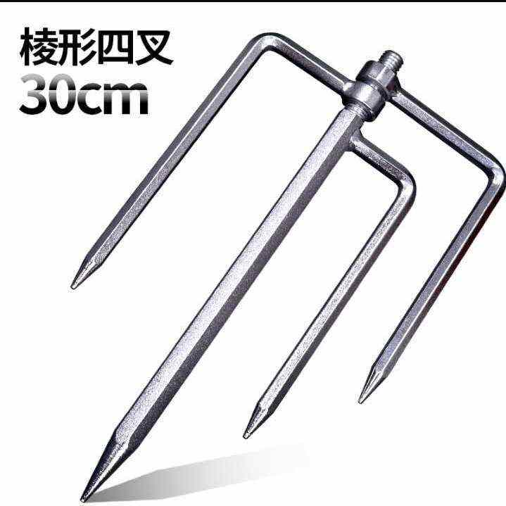 精品钓鱼伞配件 加长三角地插超长金属伞插伞脚三角叉伞座防风叉