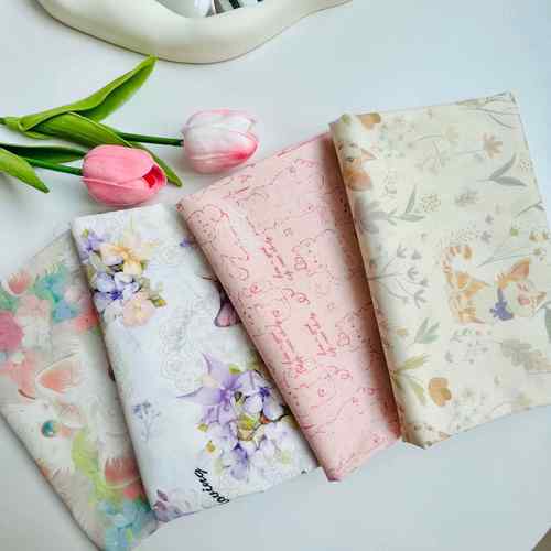 全棉60支数码印花布料 卡通花丛猫咪 箱包家居服连衣裙衬衣面料