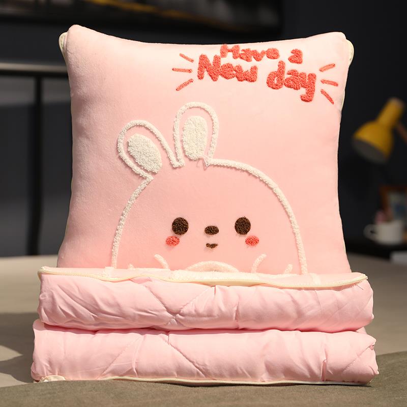 高档恐抱枕被子龙两用折叠多功能办公午室空调毯子汽车睡载一体二