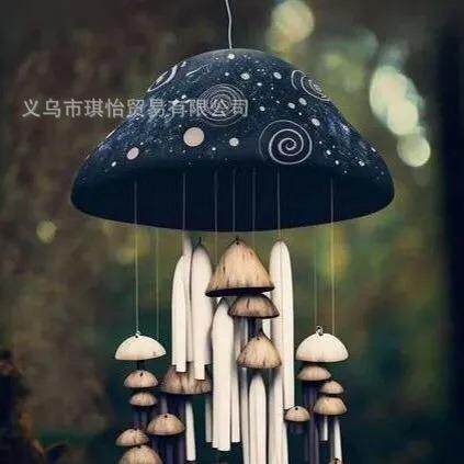 跨境新品 Cross border New Resin Mushroom Wind Chime 蘑菇风铃