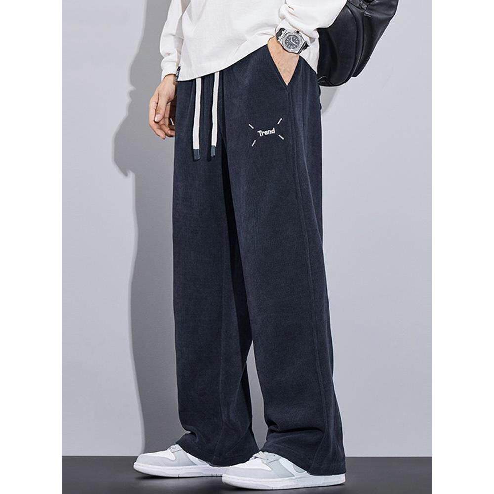 Home Daily~灯芯绒休闲裤男秋冬直筒宽松长裤雪尼尔重磅卫裤春秋