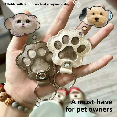 猫毛收纳挂件宠物狗狗毛发纪念钥匙扣收集器小猫咪兔子猫爪装挂饰