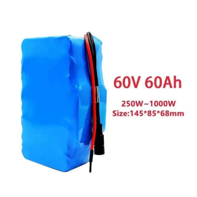 60V16S2P60Ah18650锂离子电池带BMS电动自行车电池67.2V充电器