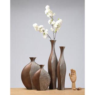 美式复古花瓶摆件轻奢高档干花中式客厅插花电视柜玄关家居装饰品