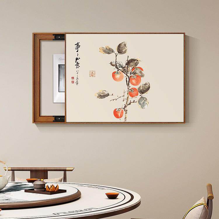 新款式中张大千兰花表箱装饰画电免打孔开关配电信闸号盒清沁遮挡