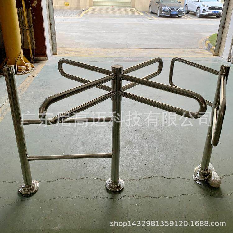 火车站小区人员进出单向旋转十字闸门尼高迈厂生产不锈钢转闸