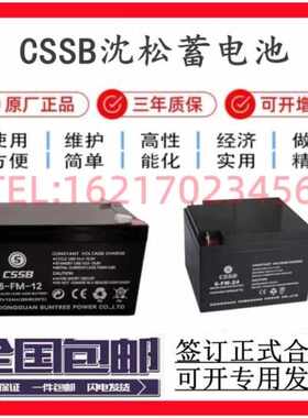 CSSB沈松蓄电池6-FM12V7a9a14a17a20a24a33a38a40a65a100ah直流屏