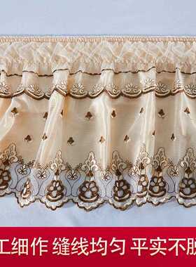欧式花面边床裙单WM-CQ031裙式绣花蕾件床罩纱松紧床围裙不带丝床
