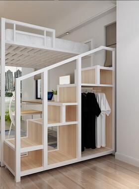 简约现代上床下桌功铁架床多学生公寓单高XJY19112低能床家用双人