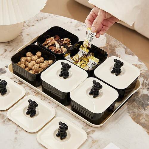 Fruit platter for living room, household glass tea snack tab